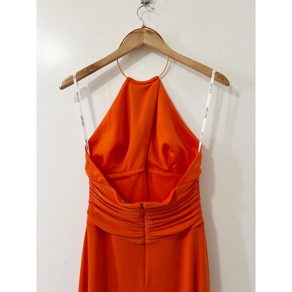 Laundry by Shelli Segal Orange Cocktail Party Halter Dress Size 8 - Picture 5 of 10
